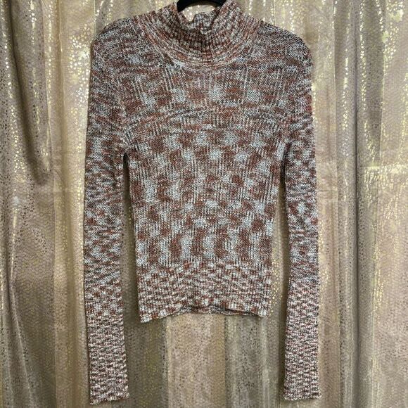 Free People Blair Spacedye Pullover Sweater Black Coffee Combo Small NWT - Picture 1 of 9